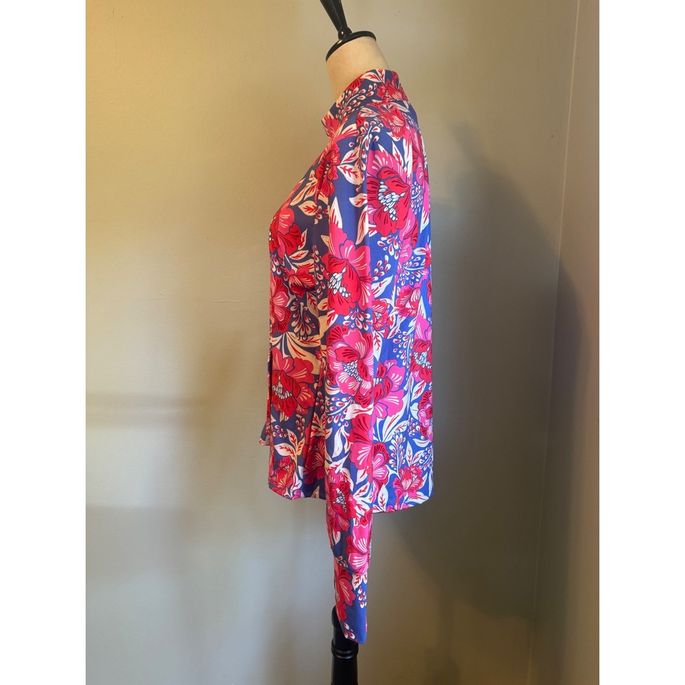 Sigrid Olsen Golf Tennis Floral Full Zip Jacket Pink Blue XL Tropical floral pre - Picture 2 of 6